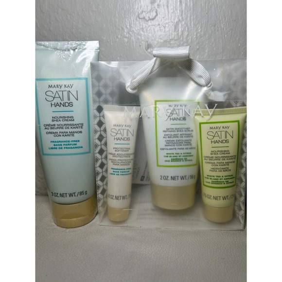 NEW Mary Kay White Tea & Citrus Mini Satin Hands Set (4 Products)+Fragrance Free - Picture 1 of 3